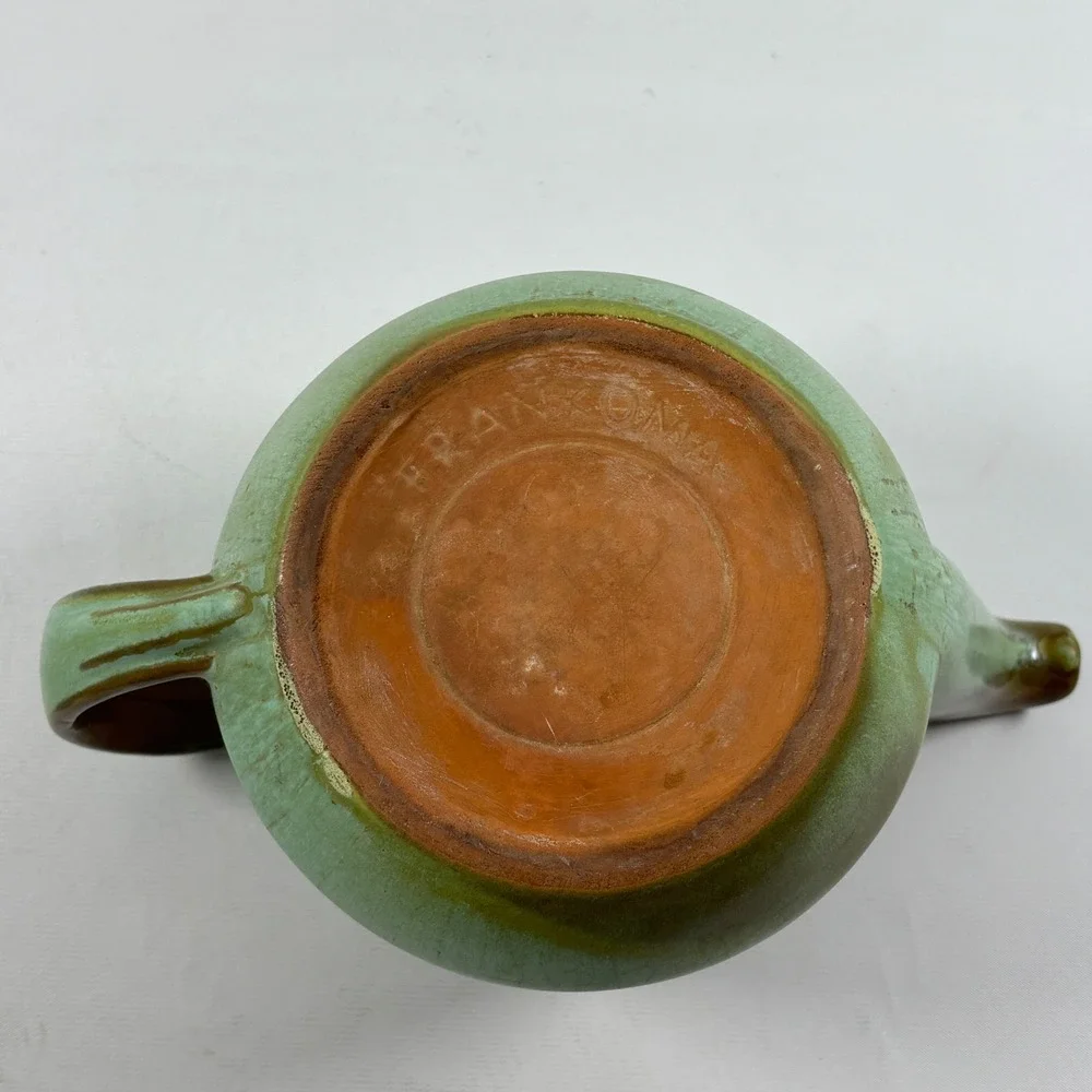 Vintage Frankoma Plainsman Teapot with Lid Prairie Green 4 Cup Flaws
